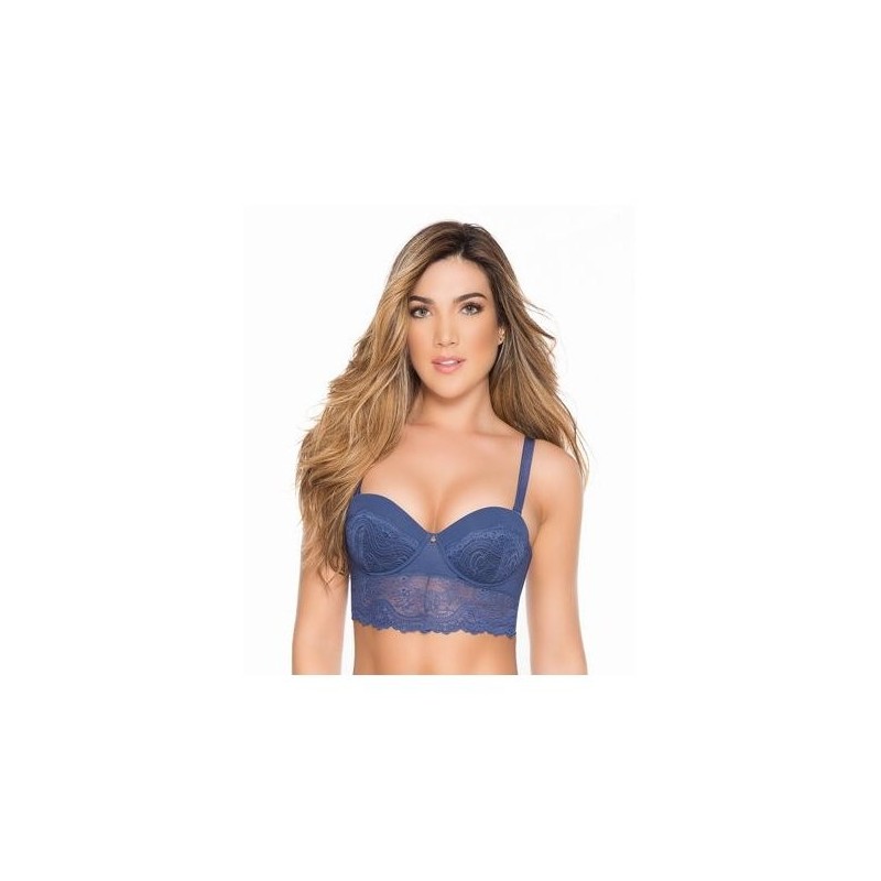 Fajate-Mujer _Mistico brasier con realce de busto Azul-REF 15044 _Fajate España