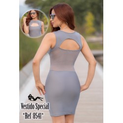 Ropa-Mujer _Vestido Colombiano Gris Plata - REF8541 _Jhonier