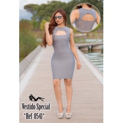 Ropa-Mujer _Vestido Colombiano Gris Plata - REF8541 _Jhonier
