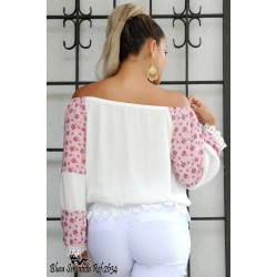 Ropa-Mujer _Blusa cuello bandeja con puntilla _Jhonier