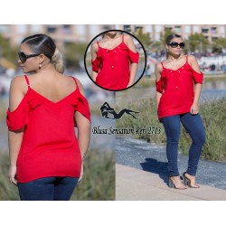 Ropa-Mujer _Blusa Roja Hombros al Aire _Jhonier