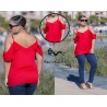 Ropa-Mujer _Blusa Roja Hombros al Aire _Jhonier