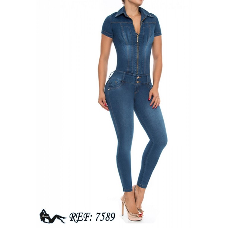 Ropa-Mujer _Conjunto Mono Jeans Azul _Jhonier