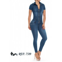 Ropa-Mujer _Conjunto Mono Jeans Azul _Jhonier