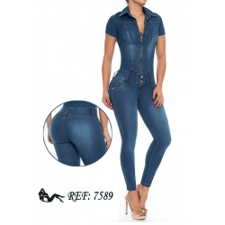 Ropa-Mujer _Conjunto Mono Jeans Azul _Jhonier