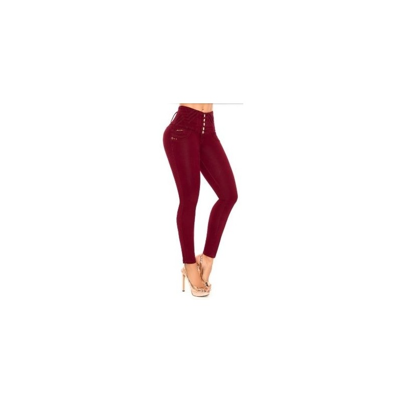 Ropa-Mujer _Vaquero Push Up Burdeos _Alix