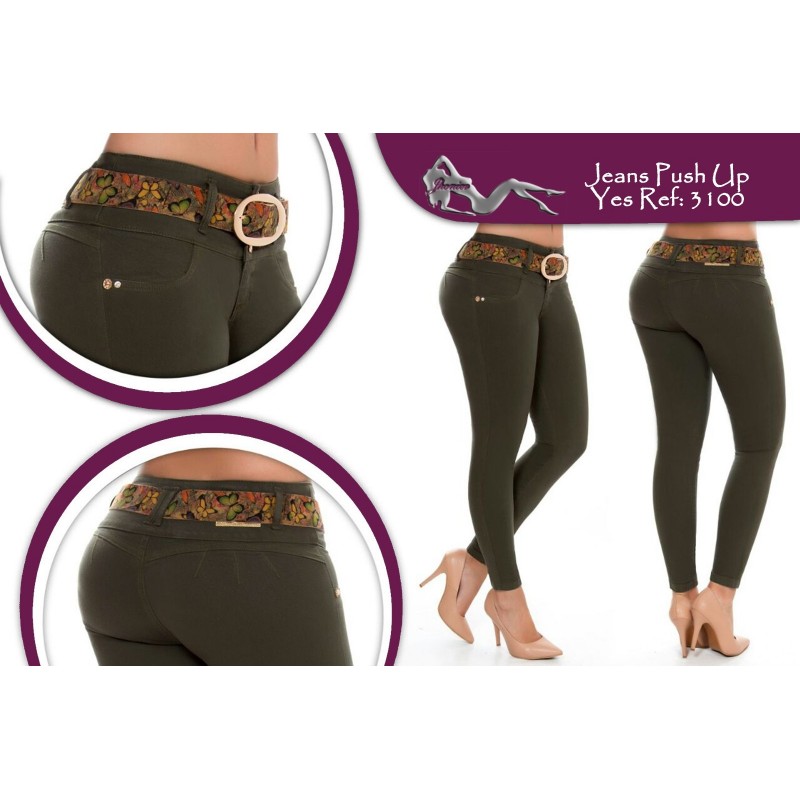 Ropa-Mujer _Jeans Levanta Cola Verde Musgo _Jhonier
